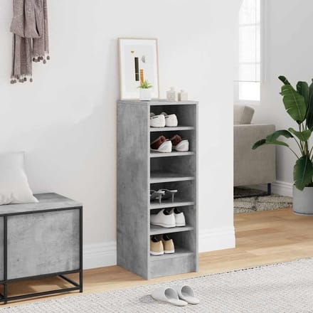 vidaXL - Schoenenkasten - 31,5 - x - 35 - x - 90 - cm - Betongrijs