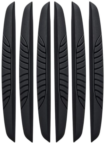 Deurrandbeschermers van rubber, zwart, set van 6 stuks