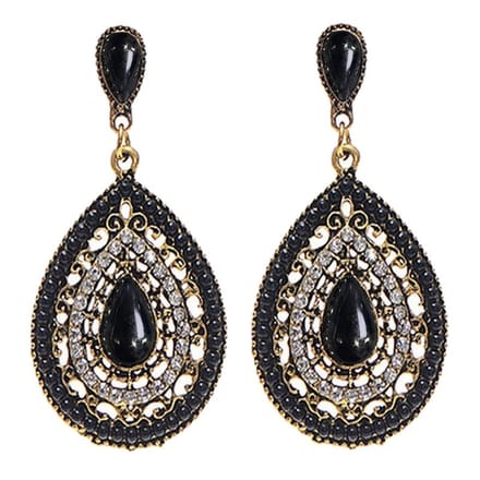 Fako Bijoux® - Oorbellen - Bohemian - Druppel - Zwart