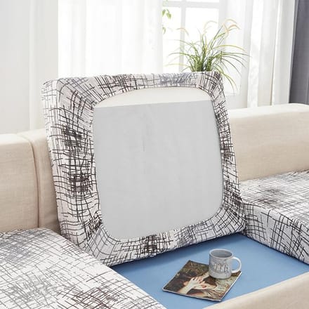 Bedrukte bankhoes Bankkussenhoezen Vervangende stoelkussenhoezen Stretch bankzithoes Meubelbeschermer Hoes 1pc normal size-1 white