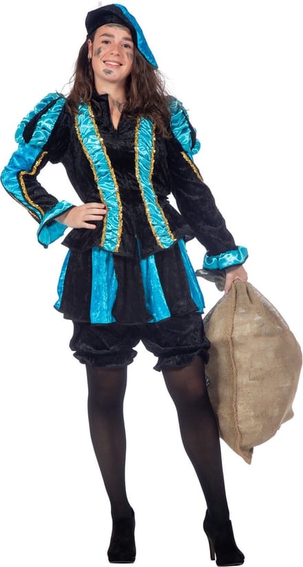 Dames pieten pak blauw 36 (s)