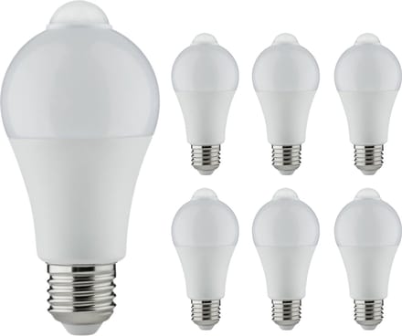 Sensor LED Lampen E27 met bewegingsmelder en daglichtsensor - 3 meter bereik - 6 stuks - Lamp