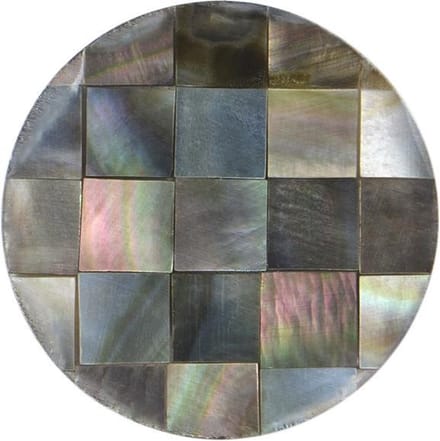 Quiges - Munthouder Munt 25mm Schelp Blokjes Patroon Grijs - EPRS020