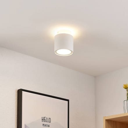 Arcchio plafondlamp Walisa, Ø 10 cm, wit, diffuser, GU10