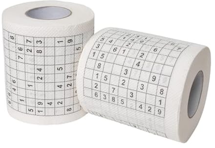 Grappig Toiletpapier met Sudoku - 2 Rollen, 20 Puzzels als Verjaardagsdecoratie