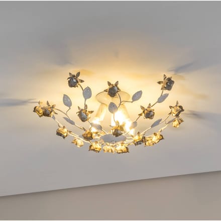 ONLI Carolina plafondlamp, ivoorkleurig, 3-lamps, ijzer