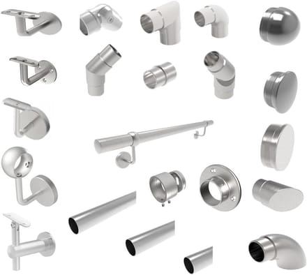 Roestvrijstalen Handgreep - Trapleuning Onderdeel - Zelf Ontwerpen - Configurator Set - 140 cm - Gepolijst