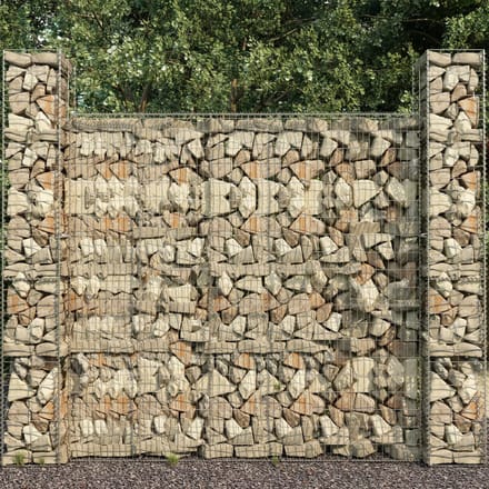 vidaXL - Schanskorven - 3 - st - 25x25x197 - cm - gegalvaniseerd - staal