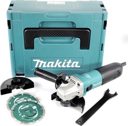 GA5040RJ Haakse slijper 125 mm in M-box + 2 diamantschijven