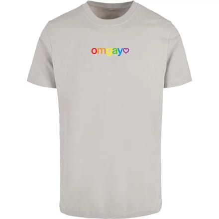 Mister Tee - OMGay Rainbow Pride Heren Tshirt - M - Grijs