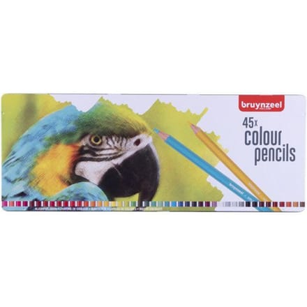 Kleurpotloden Bruynzeel Creatives papegaai assorti blik à 45 stuks