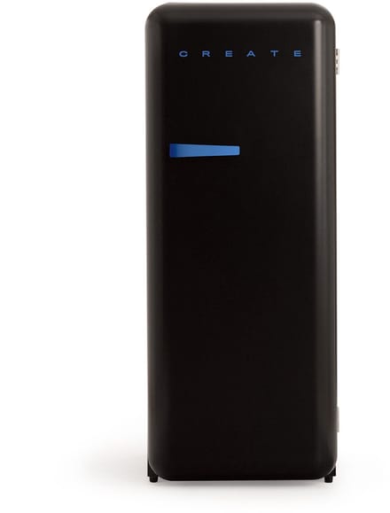 CREATE - Koelkast in retrostijl - Zwart - Handvat Kobaltblauw - FRIDGE RETRO 281L
