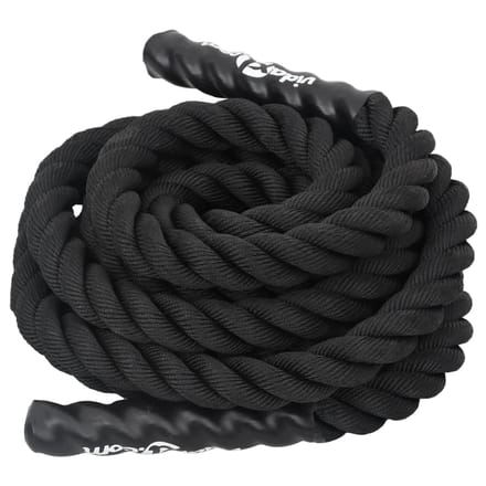 vidaXL Battle Rope Zwart 6 m 4,5 kg Polyester