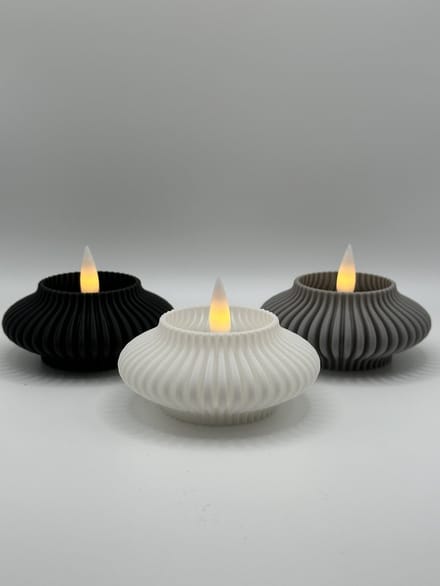 Ripple Tealight Holder - White - 3-Pack