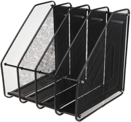 Bureau maporganisator - Archiefrek kantoor - Documenten sorteren - Metalen gaasconstructie - 29x29x31cm - Zwart