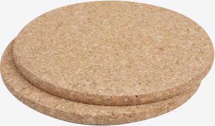 T&G Woodware set van 2 panonderzetters uit kurk ø 20cm H 0.9cm