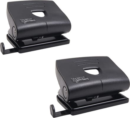 2 stuks Perforator 2-gaats Antibacterieel 22 vel Zwart