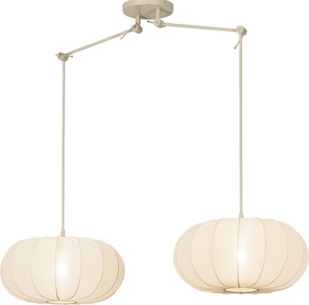 Lumidora Hanglamp 31358 - TACK - 2 Lichts - E27 - Beige - Zand - Metaal