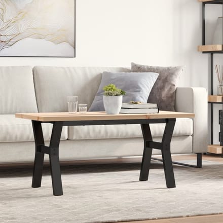 vidaXL - Salontafel - Y-frame - 100x50x45,5 - cm - grenenhout - en - staal