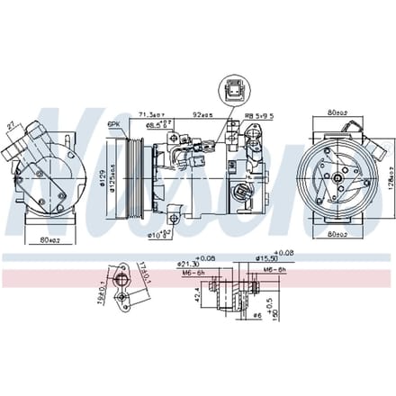 Compressor, airconditioner NISSENS 890586