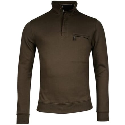 Baileys Trui Half Zip Allover Honeycomb Piqué Sweat Donker Groen / male