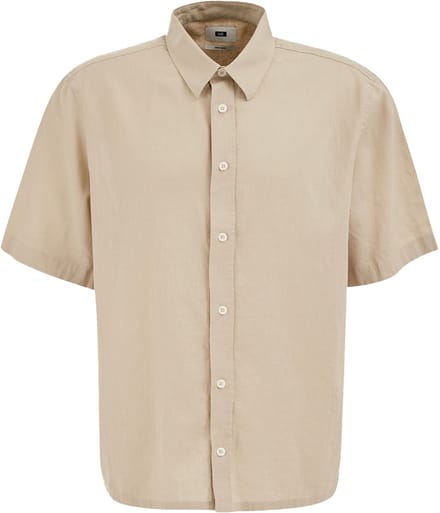 WE Fashion Heren relaxed fit overhemd van linnenmix