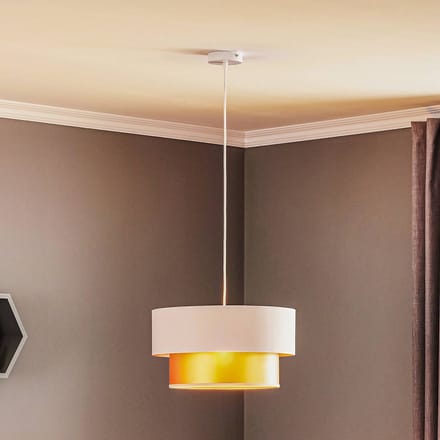 Maco Design Hanglamp Dorina, crème/goud Ø 40 cm