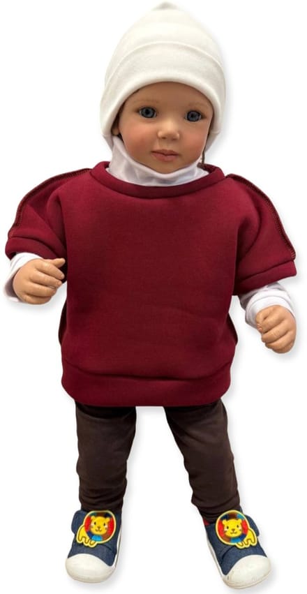 Dartomik - Kinderponcho - 98 - Katoen en Polyester - Bordeaux