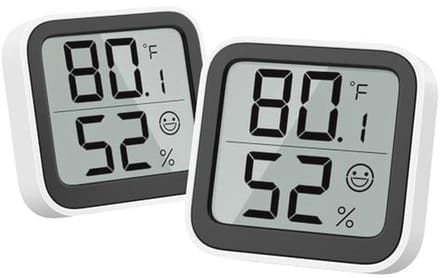 Hygrometer en Thermometer - Mini Luchtvochtigheidsmeter met Comfortweergave, Binnengebruik, Schakelaar °C/°F