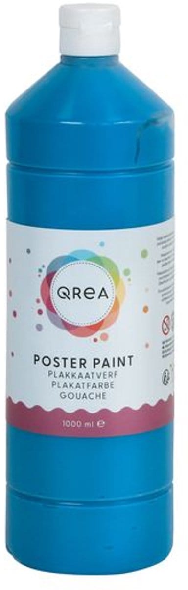 Plakkaatverf qrea blauw 1000ml | 6 stuks