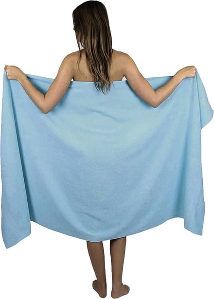 Omgoods - Extra Groot Badlaken 100x200cm - Super Absorberend Katoen 600gsm - Hemelsblauw