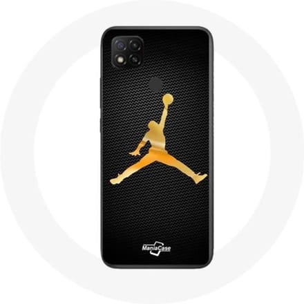 Coque - Maniacase - Xiaomi Redmi 9C - Souple - Jaune - Michael Jordan logo jaune