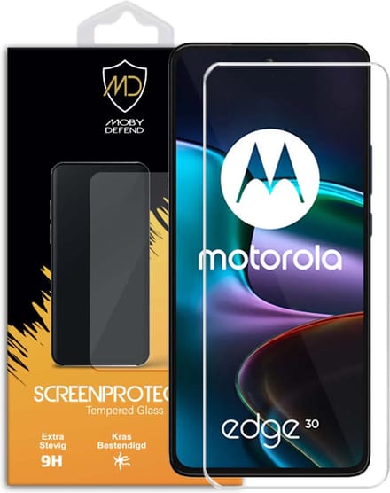 MobyDefend Screenprotector - Geschikt voor Motorola Edge 30 - Case-Friendly Screensaver - Gehard Glas