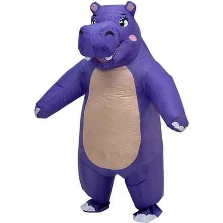 Schattig Nijlpaard Opblaaspak, Volwassen 150-190cm paars