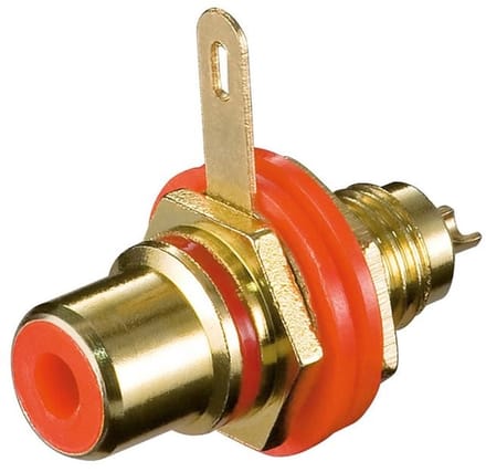 Pro RCA female Connector for housing assembly with insulation and soldered Verbinding