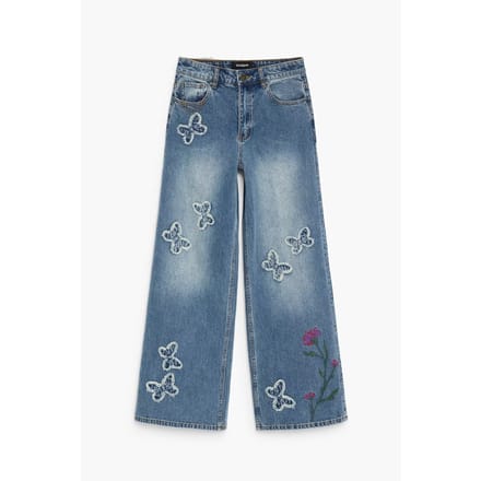 Vrouwen wide leg jeans Desigual Butterfly