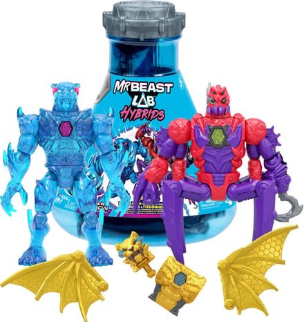 MrBeast Lab Hybrids - Hyper Fusion Serie Multipack – Experimenteer en creëer 2 mix & match Actiefiguren