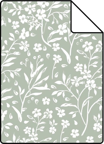 Proefstaal ESTAhome behang bloemetjes mintgroen - 26.5 x 21 cm - 139879-S