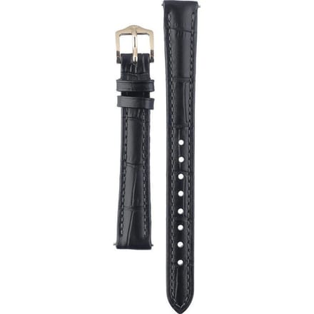Hirsch Horlogeband -  Duke Zwart - Leer - 12mm