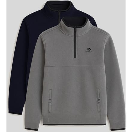 Heren Halflange Rits Pluche Sweatshirt