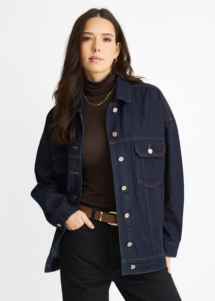 Donker indigo denim truckerjack