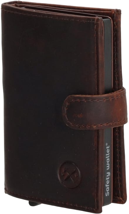 Hide & Stitches Columbia Safety Wallet - 100% Leer - Bruin