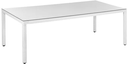 ITALY - Tuintafel - Wit - 100 x 220 cm - PE rotan