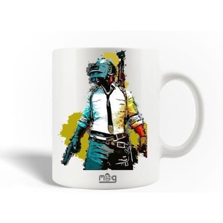 Mug en Céramique - PUBG Mobile - 30cl - Blanc - Compatible Lave-Vaisselle - 9,5 cm de Hauteur