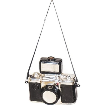 Housevitamin-Kersthanger - Camera - Glas - Zwart/ Zilver - 9,5x5x9cm