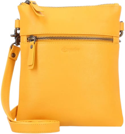 Esquire Leren Schoudertas Peru Small Crossbody Bag Curry Donkergeel