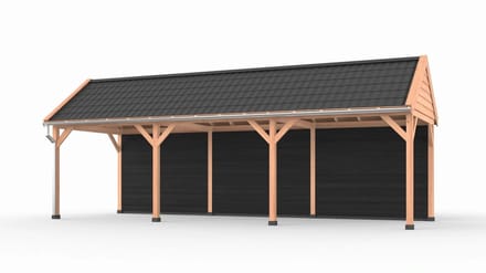Douglas overkapping zadeldak, 900 x 300, met achterwand, Westwood Ruiter Basic