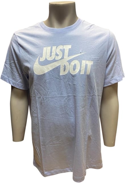 NIKE T-SHIRT LICHTBLAUW/WIT - MAAT M