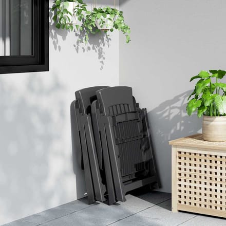 vidaXL - Verstelbare - klapstoelen, - 2 - stuks, - antracietkleurig - PP