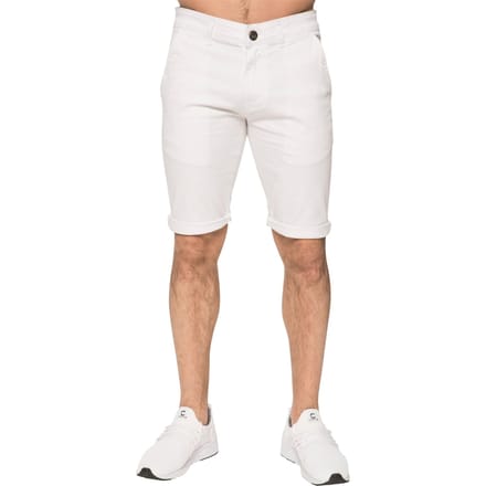Enzo | Heren Slim Fit Stretch Chino Shorts - Wit
